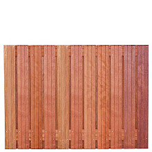 Tuinscherm hardhout 23 planks (21+2) - Hoorn 180 x 130 - schutting