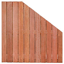Tuinscherm hardhout 23 planks (21+2) - Hoorn 180/90x180cm VERLOOP - schutting
