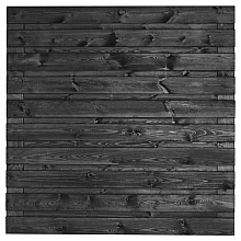 Tuinscherm zwart gesp. 21 planks (19+2) - Kassel H180xB180cm horizontaal - schutting