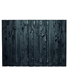 Tuinscherm zwart gesp. 21 planks (19+2) - Stuttgart 130x180cm - schutting