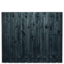 Tuinscherm zwart gesp. 21 planks (19+2) - Stuttgart 150x180cm - schutting