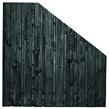 Tuinscherm zwart gesp. 21 planks (19+2) - Stuttgart 180/90x180cm VERLOOP - schutting