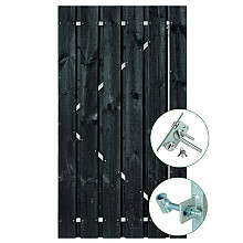 Tuindeur zwart gespoten - Privacy -195x100cm poort