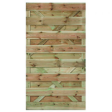 Tuindeur - Erica - Plank: 1.6x14.0 / 15 stuks - 2 tussenregels 1.6x7.0, rvs geschroefd