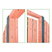 Tuindeurkozijn + aanslagligger - Lariks Douglas geschaafd,   - 4.4x8.8x210cm (2x) 4.4x8.8x160cm (1x)