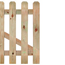 Tuinhekdeur geïmpregneerd recht - H60xB100cm - lamel afmeting: 1.6x9.0cm / 7 lamellen - glad geschaa