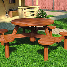 Hardhouten picknicktafel - Rondo