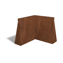 Cortenstaal keerwand binnenhoek 50x50cm (hoogte 60cm)