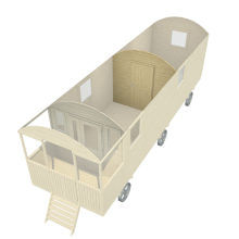 Prefab tussenwand met deur - t.b.v. zigeunerwagen