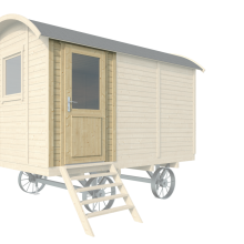 Prefab paneel met enkele deur - t.b.v. zigeunerwagen