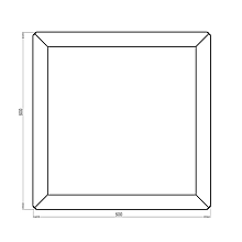 Gepoedercoat staal plantenbak Miami 50 x 50 cm - RAL9010 - met bodem